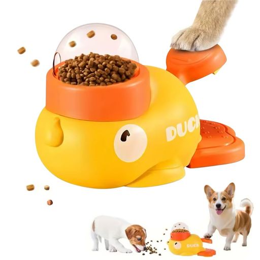 UrbanPulse自動給餌器ット給餌おもちゃ2in1自動給餌器ペット知育おもちゃ黄色のア...