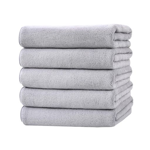 バスタオルマイクロファイバー5枚セットタオルふわふわホテル仕様60*120cm柔らか肌触り瞬間吸水速乾家..