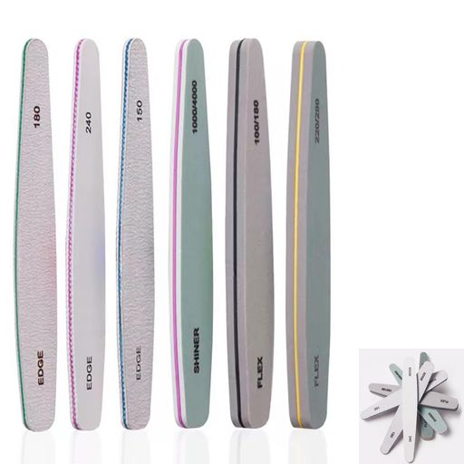 LUYINGネイルファイル爪やすりセットネイルバッファー爪磨き両面タイプゼブラファイルスポンジバッファー6本爪やすり#150#180#240グリット100/180220/2806本セットジェルネイル用EVC素材