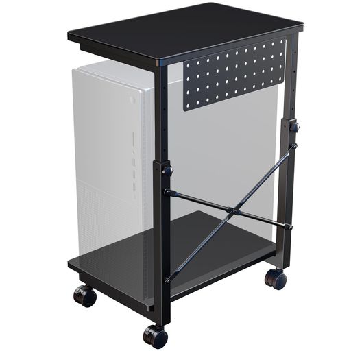 WORLDLIFTパソコンワゴン昇降式L字デスク7段階高さ調節55~85cmキャスター付き移動便利ミドルタワーPCラ..