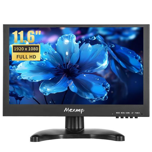 Mexmp 11.6インチ 小型HDMIモニター FHD 1920x1080 16:9 IPS 金属筐体 液晶ディスプレイ HDMI/VGA/AV/BNC入力 内蔵スピーカー PC CCTV防犯カメラ Raspberry Pi用