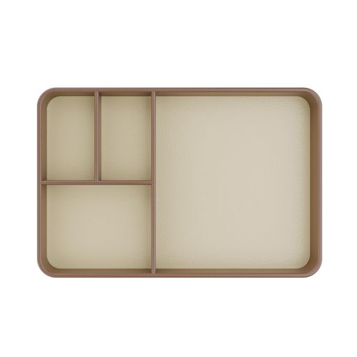 Western Tableware - BLAMONDAYトレーレザートレイアクセサリートレイ20cm*30cm*3cmpuレザー大きめ仕切り付き小物入れ卓上デスクオフィスホテル収納おしゃれシンプルZHTP-001チョコ