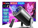 CHARMELIFEプロジェクター家庭用【18000LM・270°回転・4K対応・ANDROIDTV搭載】プロジェクター小型高輝度天井投影1080PWI-FI6...