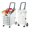 ZHJINGYU 折りたたみ式ショッピングカート ポータブル 折りたたみ式 大容量 75L ショッピングキャリー 買い物 ショッピング 食料品運搬 旅行 引っ越し用 キャリーカート ホワイト(3)