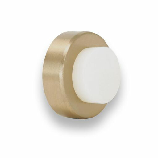 壁取り付け用ドアストッパー| 35X18MM |ゴールデンブラス|ホワイトラバー|ショックアブソーバー|ハンドル用| 2インストールモード| 04025435BTPMLMT | EVIハードウェア 壁取り付け用ドアストッパー| 35X18MM |ゴールデンブラス|ホワイトラバー|ショックアブソーバー|ハンドル用| 2インストールモード| 04025435BTPMLMT | EVIハードウェア