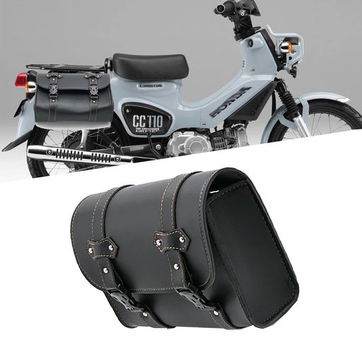 MAORANGFORクロスカブCC110クロスカブCC50オートバイフロントフォークサドルバッグサイドツールバッグ荷物サドルバッグポーチPUレザー用CrossCubCC110CC50(黒)