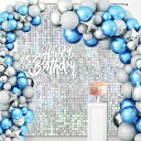 EMART壁背景スパンコールパネルシルバーシマーウォール背景パネル写真背景用パーティー、誕生日、結婚式などに大活躍-12パック