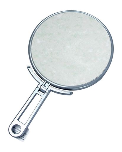 メリー片面約5倍拡大鏡付折立ミラーシルバーCH-9740