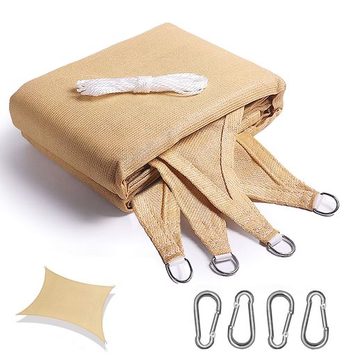 JIANLEI日除けシェード屋外イエロー遮光ネット四角形4M*4M花壇日よけ植物シェード庭廊下ベランダ園芸サ..