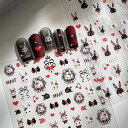 DUOLEIMIネイルシールうさぎネイルアートステッカー2枚デコシール兎3D浮き彫りDIYセルフネイル貼るだけレトロ風