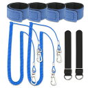 尻手ベルト ロッドベルト ロープ付き 釣り竿 スパイラルコード 290CM ワイヤー入り (BLUE)