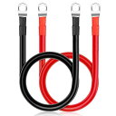 LIKENNYバッテリー増設ケーブルインバーター(最大100A)並列バッテリーケーブル電気機器用ビニル絶縁電線KIV線ケーブル両側丸型圧着端子赤黒2本セット(50cm16mm2)