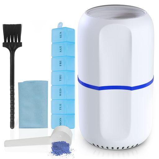 錠剤を飲み込みやすくする - ピルミル電気クラッシャーグラインダーを使用して、一度に複数の錠剤を粉砕します。 私たちのピルクラッシャーは、あなたのピルを簡単に微粉末に粉砕し、あなたの薬、ビタミン、サプリメントを飲み込みやすくし、消化と吸収を助けます。 手作業による粉砕はもう必要ありません- 高齢者や関節炎や握力の弱い人に最適な電子ピルグラインダーは、ステンレス鋼の刃を備えており、数秒で効果的に錠剤を粉砕できます。 大きな錠剤や錠剤を薬用クラッシャーカップに入れ、カバーを元に戻し、下向きに押して、管理しやすい1回分に粉砕します。 あらゆるサイズの100錠以上の錠剤を処理 - 現在の薬が大きいか小さいかにかかわらず、ピルミルピル粉砕機は丸薬と錠剤全体を効果的に粉砕します。 大型ピルクラッシャーはまた、簡単な投薬管理のために一度に100以上のピルを保持します。