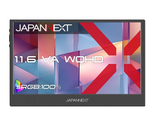 JAPANNEXT 11.6インチ VAパネル搭載 WQHD(2560x1440)解像度 モバイルモニター JN-MD-V116Q miniHDMI USB-C sRGB:100% HDR 自立式キックスタンド搭載 フェルトケース同梱 