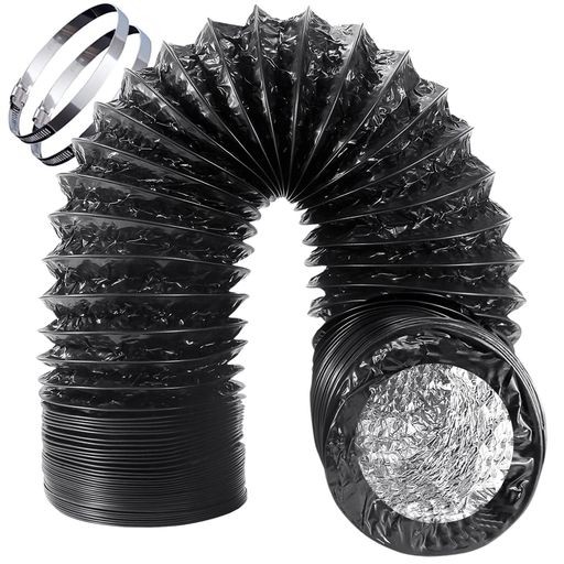 Okryainダクトホースホースバンド付きセット75mm-200mmフレキシブルダクトPVC三層構造伸縮式換気パイプ耐熱防水(PVC強化版100mm-2.5m)