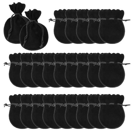 siawadekyジュエリーポーチ50枚セットアクセサリー収納巾着袋ベロア調ギフトバッグジュエリー袋小物入れアクセサリー保存ネックレス/ブレスレット/腕時計/化粧品などを収納可能小型収納…