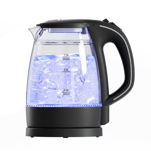 【二重構造・火傷防止】HAGOOGI電気ケトルガラスケトル透明大容量1L耐熱ガラス触れても熱くない湯沸かしケトル急速沸騰LEDライト付き電気ポット一人暮らしコンパクト湯沸かしおしゃれ無…