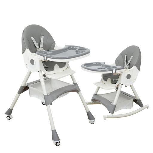 ZOOBLYベビーチェアハイローチェア折りたたみ一台5役取り外し可能なキャスター二段テーブル付き高さ調..