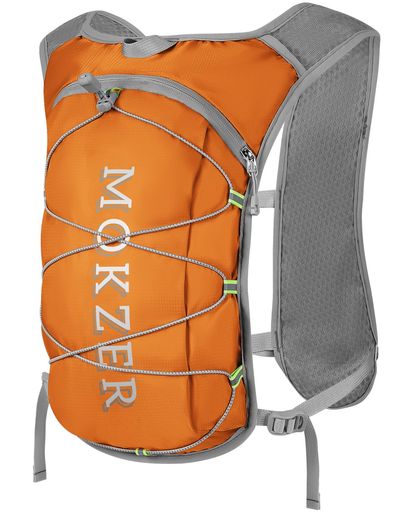 [mokzer]ランニングバッグ140g超軽量ランニングリュックトレイルランマラソンジョギングサイクリング小さめハイドレーションバッグ通気防水自転車レース光反射ストラップ付豊かなポケッ…