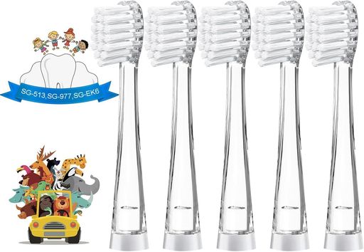 子供用交換用歯ブラシヘッド5個入りSEAGOSG-513/977/EK6対応、Brush-BabyWildOnes/KIDZSONIC対応、Dada-TechDT-BB1/DT-977/DT-K6対応(白18~36ヶ月) 子供用交換用歯ブラシヘッド5個入りSEAGOSG-513/977/EK6対応、Brush-BabyWildOnes/KIDZSONIC対応、Dada-TechDT-BB1/DT-977/DT-K6対応(白18~36ヶ月)