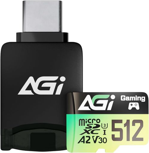 AGI512GBTF138マイクロsdカード/CR138TypeCカードリーダーNintendoSwitch動作確認済.MicroSDXCA2U3V304..