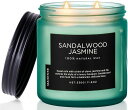 M&SENSEアロマキャンドルキャンドル大型330Gサンダルウッド&ジャスミンの香り燃焼時間70時間2本の芯ソイワックス複数の香りジャーキャンドルホワイトデーバ...