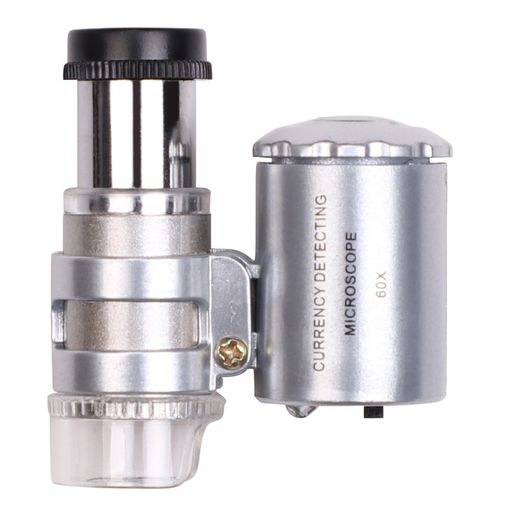 ルーペ60倍拡大顕微鏡拡大鏡LED付き紫外線ライト紙幣鑑定宝石鑑定印刷織物縫製集積回路精密作業用虫眼..