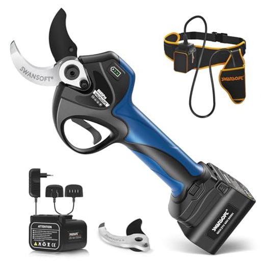 【トリガー連動機能】SWANSOFT延長コード付きプロ用電動ハサミ切断径40mmブラシレスモーターを搭載、21..