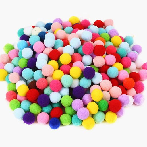 1000個1.5cmカラフルポンポンボールフェルポンポン手芸人形アイ操り人形ぬいぐるみ目玉ドールメイキン..