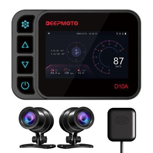 DEEPMOTO oCNhCuR[_[ 1080P fA HD Jt ̈Î@\𓋍 3C`IPSXN[ [v^ ԊĎ@\ IP67h GPS WIFI {(D10A )