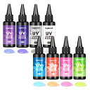 LIGHTWISH カラーレジン液 UV-LED対応 50ML*8色 大容量 カラーUVレジン 光沢 急速硬化 ほぼ無臭 手芸 DIY用