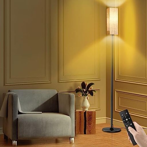 Slycool フロアライト LED スタンドライト 間接照明 LED フロアランプ 12W スマート電気スタンド 無線式リモコン タイマー 自動消灯機能 照明スタンド LED電球付き 組み立て 調光調色 フィット…