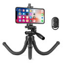 くねくね三脚スマホ三脚どこでも固定可能3way雲台スマホ固定スタンドiPhoneiPadタブレット適用スマホスタンド耐荷重1kgリモコン付き軽量コンパクトミニ三脚フレキシブル写真撮影自撮り360…