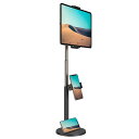 KLEARLOOK タブレット スタンド 卓上 高さ62CM程で伸縮式 IPAD スタンド 安定性抜粋台座 スマホホルダー付き 360度回転 多角度調整 人間工学デザイン(2)