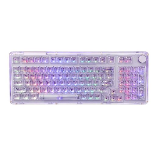 KiiBoom Phantom 98 ホットスワップ対応 クリスタルガスケットマウントメカニカルキーボード トリプルモード NKRO ゲーミングキーボード 南向きRGB クリアキーキャップ Win/Mac用 8000mAhバッテリー…