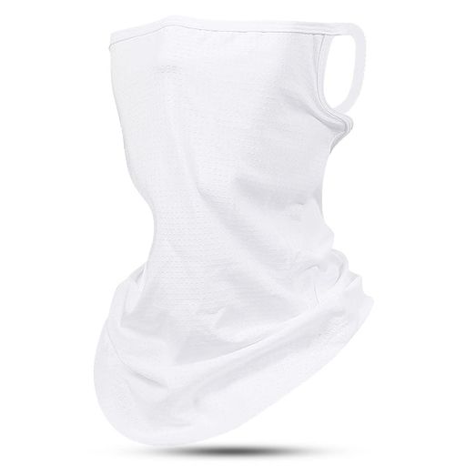 [Bafup]フェイスカバーネックガード夏接触冷感-5°C・日本専門機関認証済みUPF50+・口元メッシュネックカバーネックウォーマー日焼け防止(ホワイト)