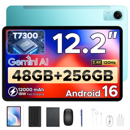エンターテインメント 🔥【Android 16+Gemini AI・2.4K 120Hz超薄金属ボディ】P12 Pro SIMフリータブレット 12インチ は、最新のandroid16タブレットとしてGemini AIを搭載。文章作成・翻訳・要約を自動化しビジネスや学習を効率化。12型2.4K(2000x1200)内嵌式IPSと120Hzで圧倒的鮮明・滑らか。7.6mm超薄型金属筐体・87.1%屏占比で高級感と携帯性を両立したandroidタブレットです。 🔥【48GBメモリ相当+256GB UFS+2TB拡張・T7300 6nm 8コアCPU】このSIMフリー タブレット 12インチは、12GB RAM+最大36GB拡張で合計48GB相当の大容量メモリを実現。256GB UFSストレージ+最大2TB拡張対応で資料・動画・アプリも余裕。UNISOC T7300オクタコア(2.2GHz/6nm)搭載で高速処理と省電力を両立したandroidタブレットです。
