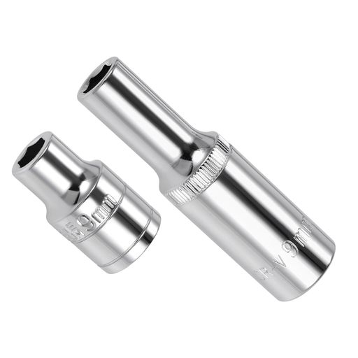 星(塗り潰し) 6点ソケットサイズ --- ドライブ: 1/2"; 深さ: 9mm; 全長: 38mm / 1.50",78mm / 3.07"; 内容物: インパクトソケット 2個 星(塗り潰し) 幅広い用途 --- ソケットレンチ用CR-Vソケットは、各種構造用ファスナーの取り付け・取り外しに最適。自動車整備、DIY工作、建設、機械メンテナンスなど多様な場面で活用できます。 星(塗り潰し) 確実なファスナー固定 --- 6点ソケットの六角構造はボルト/ナットの頭部に密着し、広い接触面積で安全な接続を実現。強力なグリ ップ力で角丸み防止、スリップ防止効果があり、作業安全性と効率を向上させます。 星(塗り潰し) CR-V材 --- 三重角ドライブソケットは高硬度CR-V(クロムバナジウム鋼)製で、強度と耐磨耗性に優れ、変形やダメージしにくい特性があります。高トルク作業環境にも適応。研磨クローム仕上げ表面は滑らかで、錆や腐食を防ぎ工具の寿命を延ばします。 星(塗り潰し) 使用上の注意 --- ソケットサイズはボルト/ナット頭部と一致させること。専用レンチやトルクレンチとの組み合わせ使用が必須です。