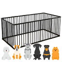 ペットサークル犬用サークル柵フェンス室内用173X89X70CM猫用犬用ドア付き扉付き折りたたみペットメッシュケージゲージペット用サークル小動物屋外室内用ブラッ...