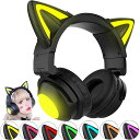 猫耳ヘッドホン ゲーミングヘッドセット ヘッドセット ゲーミングヘッドホン BLUETOOTH5.0 ヘッドホン 猫耳 ワイヤレスヘッドホン 有線 無線 両用 ...