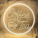 CoffeeandTeaネオンサインコーヒーネオンcoffeeネオンライト調光可能アクリル板壁掛けナイトランプ発光看板スイッチ付き省エネホームコーヒー装飾ライト...