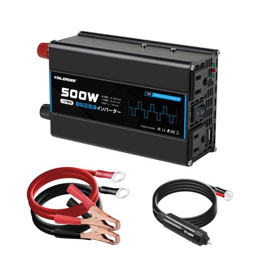 「2025新登場」Yinleaderインバーター実出力500WDC12...(2.0)