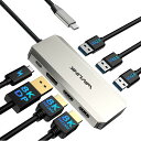 WAVLINK USB C ドック トリプルディスプレイ、7-IN-1 ラップトップドッキングステーション 95W パワーデリバリー、DPシングル 8K トリプル 4K@60HZ 、2HDMI、480MBPS USB2.0-A MACBOOK、DELL(2)