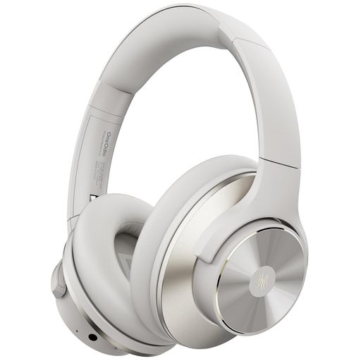 ONEODIO A10 ワイヤレスヘッドホン アクティブノイズキャンセリング BLUETOOTH ヘッドフォン オーバーイヤー マイク付き 最大62時間再生 外音取り込み機能 重低音 ハイレゾ音源対応 急速充電 折り畳み式 密閉型 ホワイト