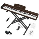 IKTMI電子ピアノ88鍵盤木製88鍵電子ピアノスタンドセット携帯PianoMIDI対応ポータブルピアノ初心者子供ペダル付きXホルダ付き持ち運び