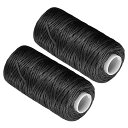 COCUDレザー縫製用糸55ヤード150D/1MMポリエステルステッチ糸黒-(用途:レザークラフトの縫製用)2個セット