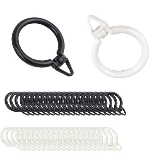 カーテンリングスライドリングフックカーテン360°回転でき重量材質使われて家庭用いて商品仕様適して内径実用性対応20個入りブラックホワイト内径35mm