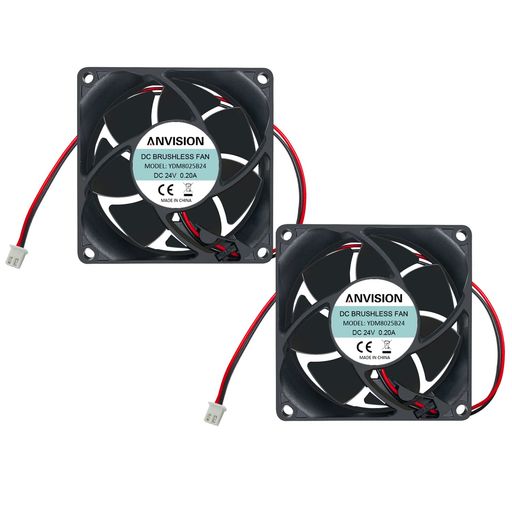 Other - ANVISIONブラシレス冷却ファン2個パック80mmx25mmDC24Vデュアルボールベアリング。