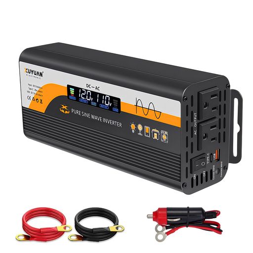 純正弦波インバーター 1000W,50Hz/60Hzの出力周波数は自由に選択可能で 12V/24V自動対応右向き矢印AC100/110V LCDカラー画面 バッテリー逆接続保護 TYPE-C急速充電 無音設計 過負荷 過熱保護 車載/…