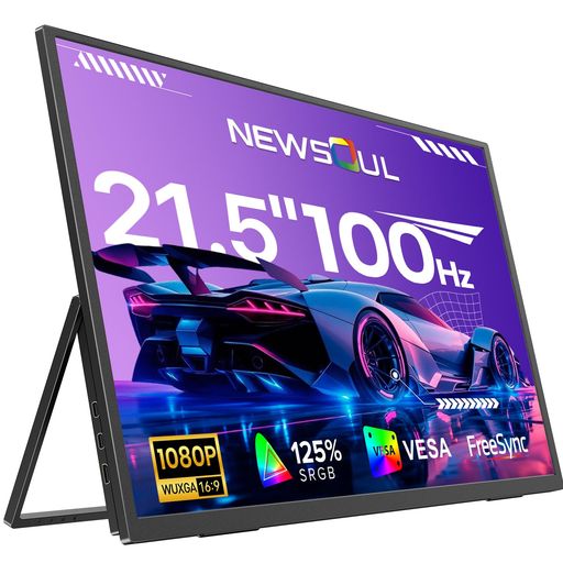 モバイルモニター 21.5インチ 100Hz ポータブルモニター Newsoul 大画面ゲーミングモニターFHD 1080P 125%sRGB広色域